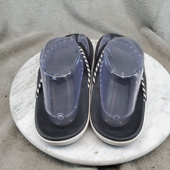 Spenco Shoes Womens Size 8 Black Faux Leather Yumi Thong Sandals - Picture 5 of 11